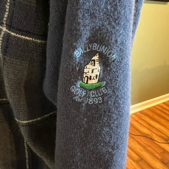 Peter Scott Men's Plaid Crewneck Wool Blend Ballybunion Golf Club M - Picture 3 of 9